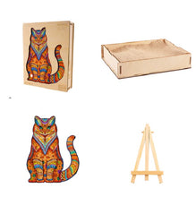 Load image into Gallery viewer, Playful cat Box Wooden Puzzle
