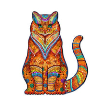 Load image into Gallery viewer, Playful cat Wooden Jigsaw Puzzle
