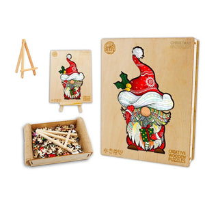 Santa Gnome - Box Wooden Puzzle