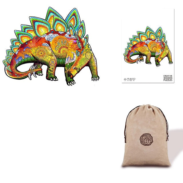 Stegosaurus Eco Bag Wooden Puzzle