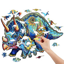 Load image into Gallery viewer, Triceratops Wooden Puzzle Pieces
