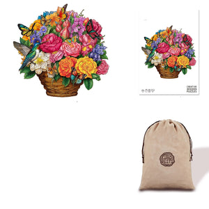 Basket of Flower - Eco Bag Wooden Puzzle