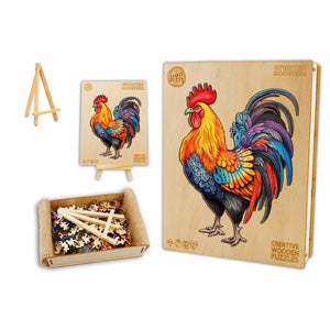 Beautiful Rooster Box Wooden Puzzle