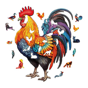  Beautiful Rooster Wooden Puzzle Pieces