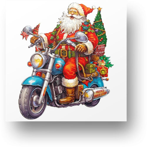 Biker Santa Wooden Puzzle Main Image