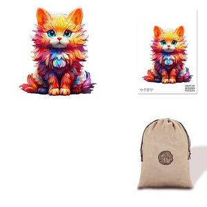 Cute Little Kitty Eco Bag Wooden Puzzle