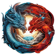 Load image into Gallery viewer, Dragons of Fire and Ice Wooden Puzzle
