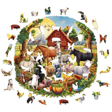 Load image into Gallery viewer, Farm Animals - Wooden Puzzle Pieces
