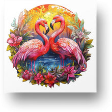 Load image into Gallery viewer, Flamingo Pair Wooden Puzzle Main Image
