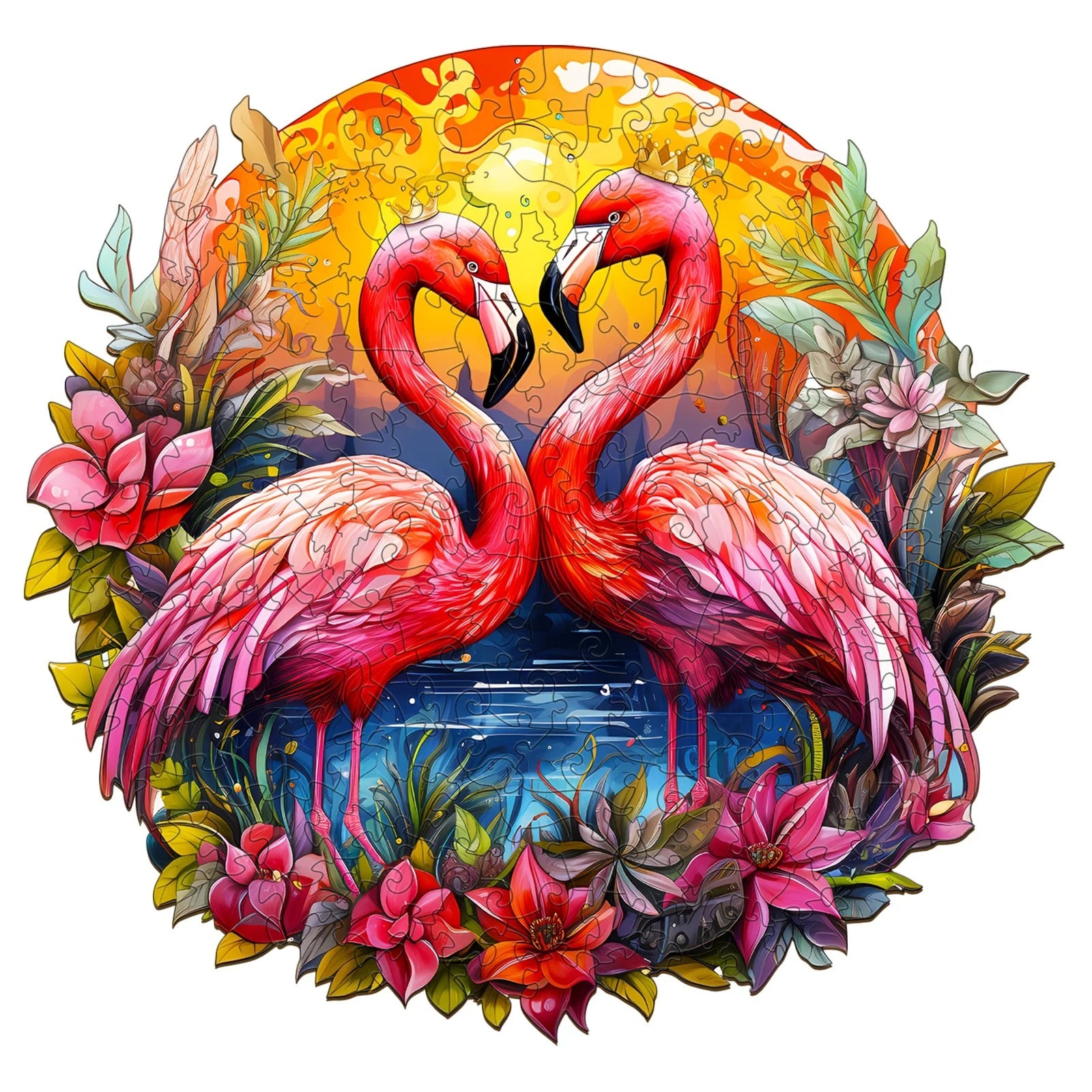 Flamingo Pair - Wooden Jigsaw Puzzle