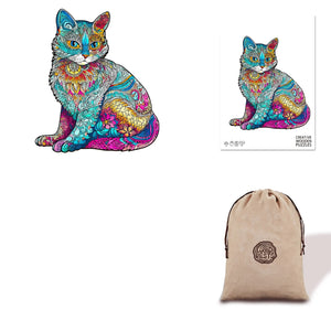Lovely Cat - Eco Bag Wooden Puzzle
