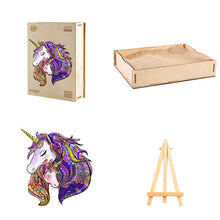 Load image into Gallery viewer, Magical Unicorns Box Wooden Puzzle
