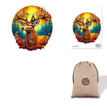Load image into Gallery viewer, Majestic Autumn Deer Eco Bag Wooden Puzzle
