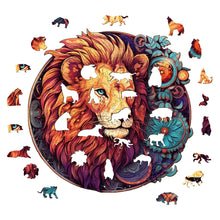 Load image into Gallery viewer, Majestic Lion Wooden Puzzle Pieces
