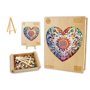 Mandala Heart - Box Wooden Puzzle