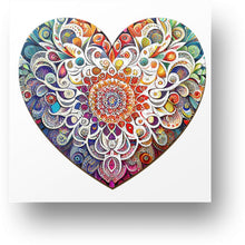 Load image into Gallery viewer, Mandala Heart - Wooden Puzzle
