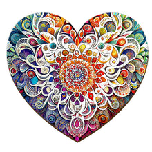 Load image into Gallery viewer, Mandala Heart - Wooden Jigsaw Puzzle
