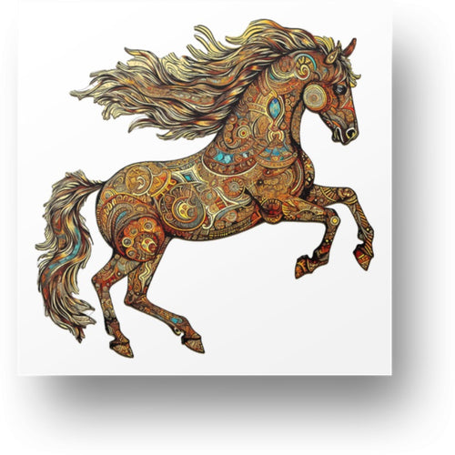 Ornamental Horse Wooden Puzzle Main Image
