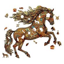 Load image into Gallery viewer, Ornamental Horse Wooden Puzzle Pieces
