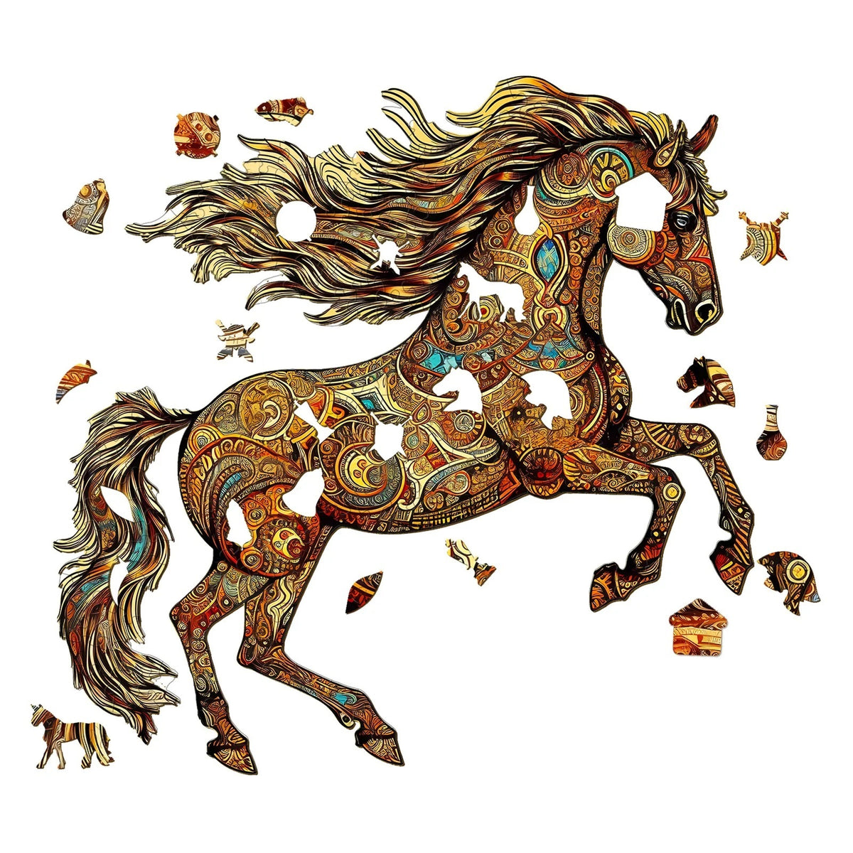Ornamental Horse Wooden Jigsaw Puzzle