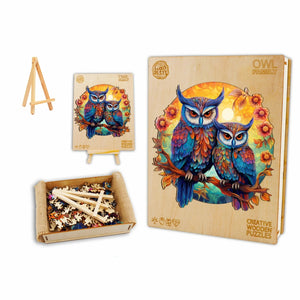 Pair of Owls Box Wooden Puzzle