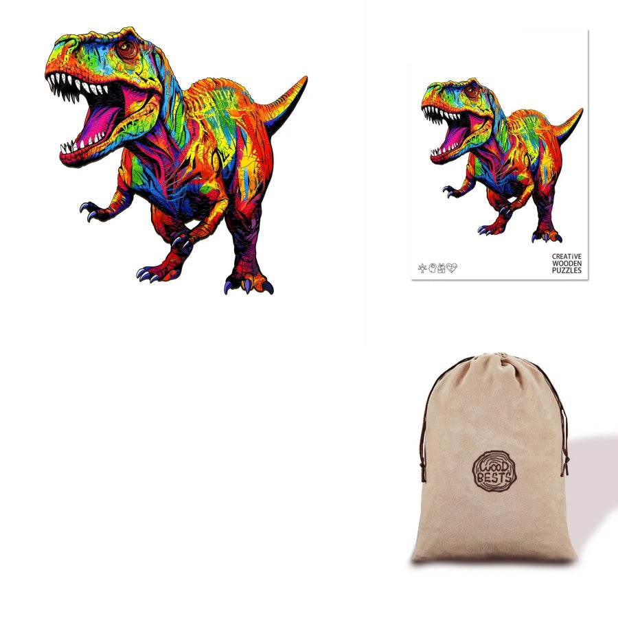 Raging Dinosaur - Eco Bag Wooden Puzzle
