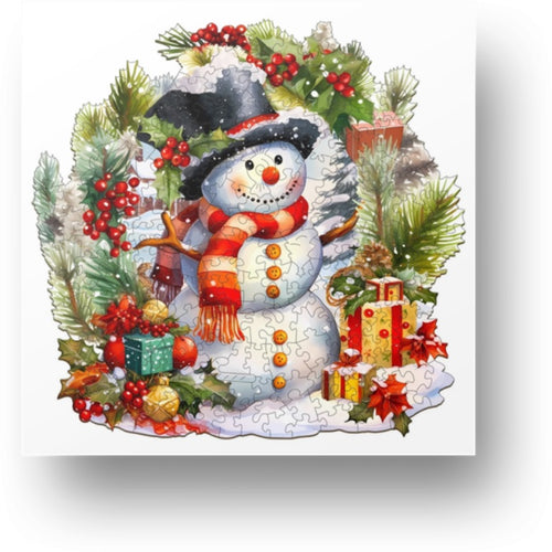 Snowman with Presents - Wooden Puzzle Main Image