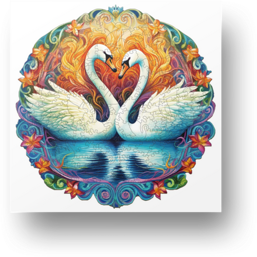 Swans in Love Wooden Puzzle Main Image