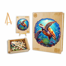 Load image into Gallery viewer, Swimming Turtle Box Wooden Puzzle
