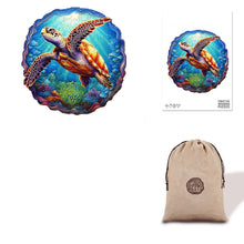 Load image into Gallery viewer, Swimming Turtle Eco Bag Wooden Puzzle
