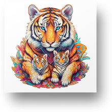 Load image into Gallery viewer, Tiger Family Wooden Puzzle Main Image
