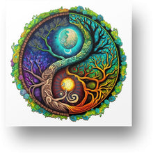 Load image into Gallery viewer, Tree of Life Sun and Moon - Wooden Puzzle
