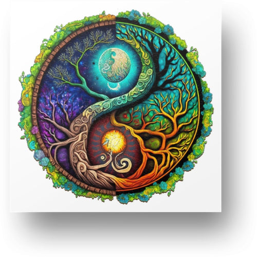 Tree of Life Sun and Moon - Wooden Puzzle