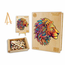 Load image into Gallery viewer, Tribal Lion - Box Wooden Puzzle
