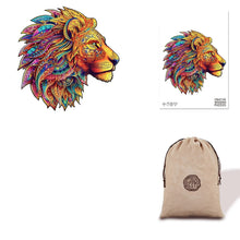 Load image into Gallery viewer, Tribal Lion - Eco Bag Wooden Puzzle
