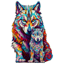 Load image into Gallery viewer, Wolf with Pup - Wooden Jigsaw Puzzle
