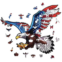 Load image into Gallery viewer, American Eagle Wooden Puzzle Pieces
