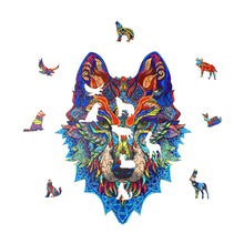 Load image into Gallery viewer, Fierce Wolf Wooden Puzzle Pieces
