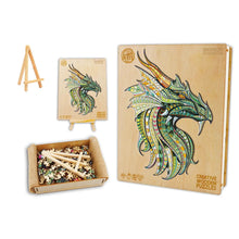Load image into Gallery viewer, Majestic Green Dragon Box Wooden Puzzle

