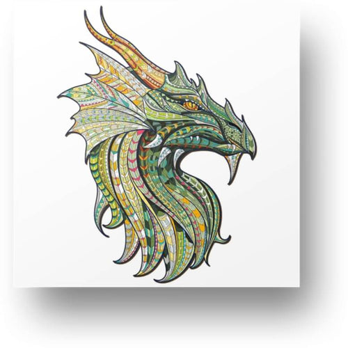 Majestic Green Dragon Wooden Puzzle Main Image