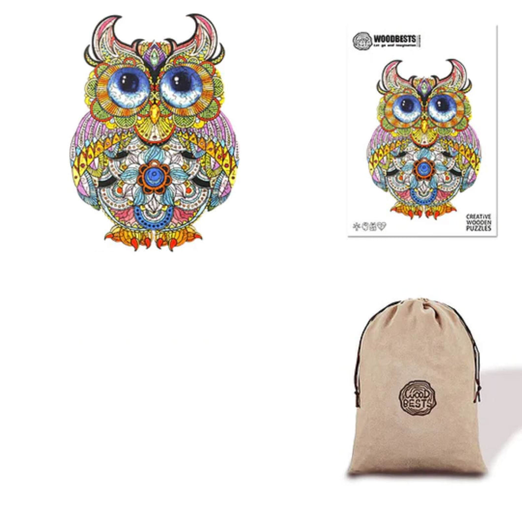 Wise Owl Eco Bag Wooden Puzzle