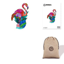 Load image into Gallery viewer, Elegant Flamingo Wooden Puzzle Eco Bag

