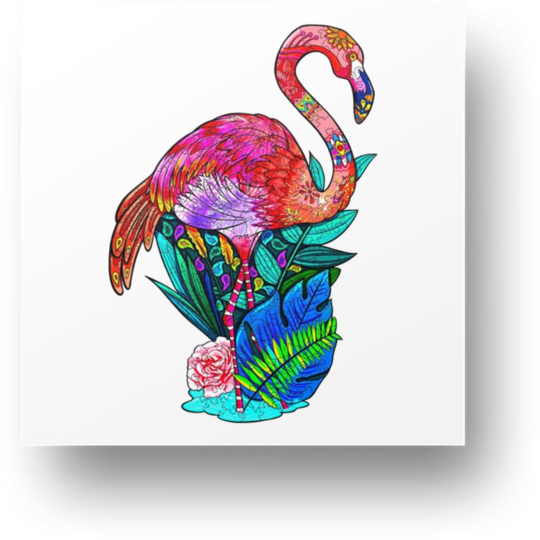 Elegant Flamingo - Wooden Jigsaw Puzzle