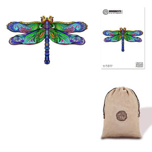 Fascinating Dragonfly Wooden Puzzle Eco Bag