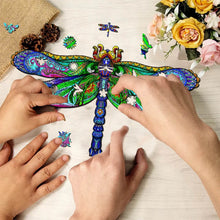 Load image into Gallery viewer, Fascinating Dragonfly Wooden Puzzle Pieces
