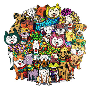 Funny Dogs Wooden Jigsaw Puzzles