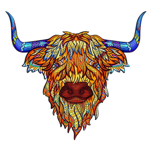 Highland Cow Wooden Jigsaw Puzzle