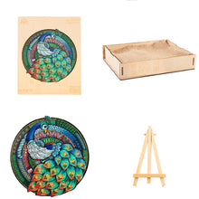 Load image into Gallery viewer, Mosaic Peacock Wooden Puzzle Box
