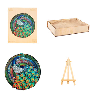Mosaic Peacock Wooden Puzzle Box