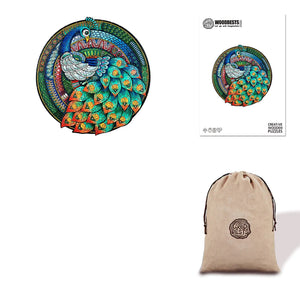Mosaic Peacock Wooden Puzzle Eco bag